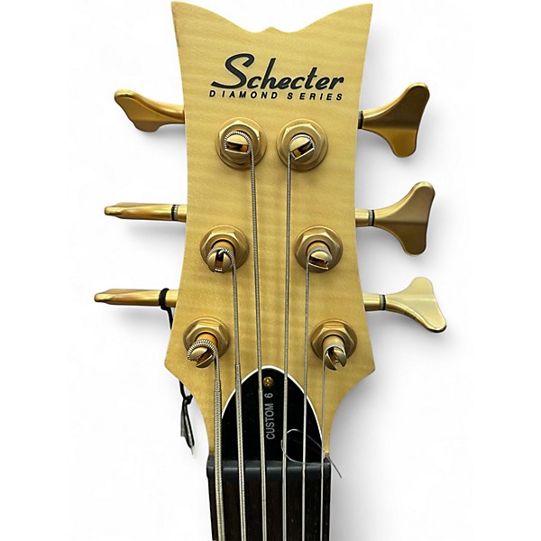 Used Schecter Guitar Research CUSTOM 6 Natural Electric Bass Guitar