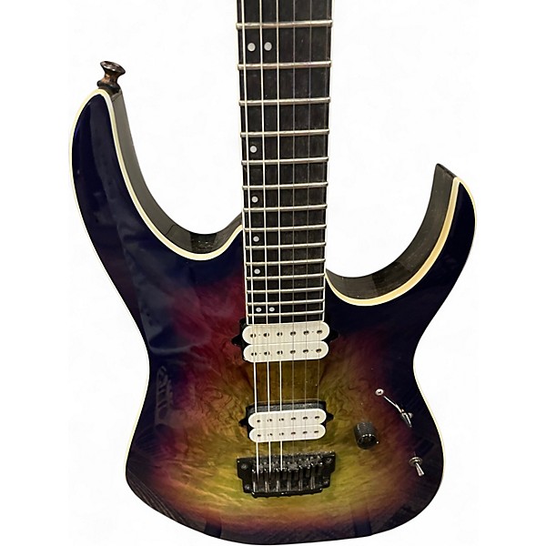 Used Ibanez Rgix6fdlb Sunrise Tea Burst Solid Body Electric Guitar