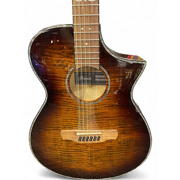 Used Ibanez AEWC4012FM Sunburst 12 String Acoustic Electric Guitar