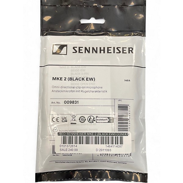 Used Sennheiser MKE 2 (BLACK EW) Condenser Microphone