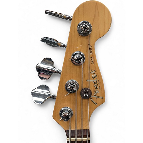Vintage 1997 Fender Jazz Bass Deluxe Shoreline Gold Electric Bass Guitar