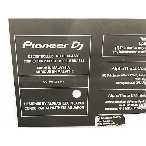Used Pioneer DJ DDJ-SB3 DJ Controller