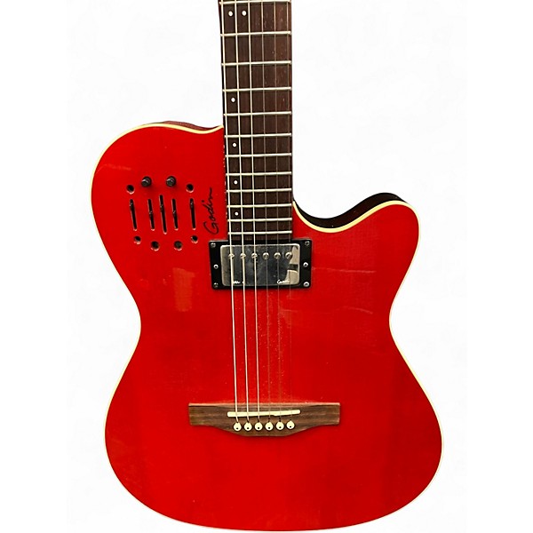 Used Godin A6 Ultra Candy Apple Red Acoustic Electric Guitar