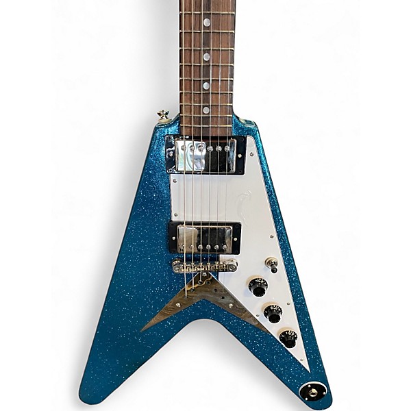 Used Epiphone Flying V Blue Solid Body Electric Guitar