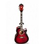 Used Ibanez AEF37E Crimson Red Trans Acoustic Electric Guitar thumbnail