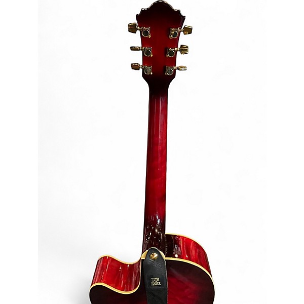 Used Ibanez AEF37E Crimson Red Trans Acoustic Electric Guitar