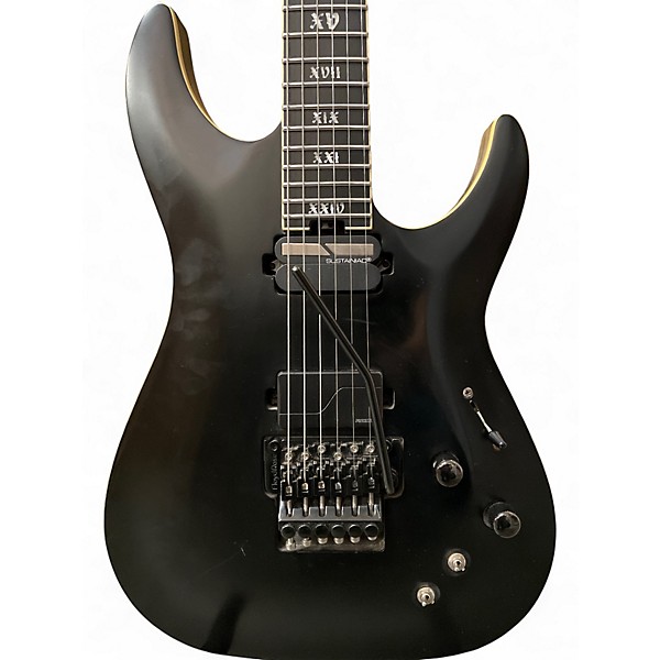 Used Schecter Guitar Research C-1 Evil Twin FR-S SLS Elite Satin Black Solid Body Electric Guitar