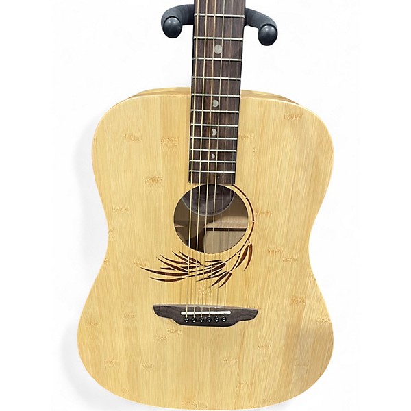 Used Luna WOODLAND BAMBOO DREADNAUGHT Natural Acoustic Guitar