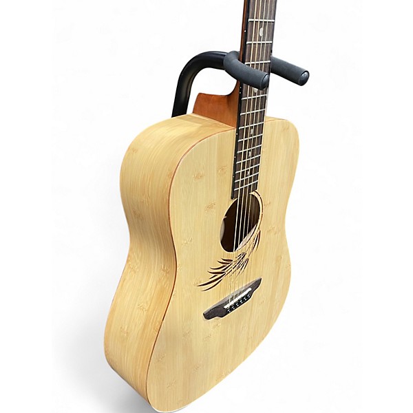 Used Luna WOODLAND BAMBOO DREADNAUGHT Natural Acoustic Guitar