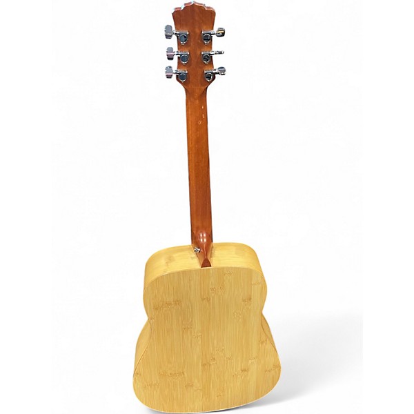 Used Luna WOODLAND BAMBOO DREADNAUGHT Natural Acoustic Guitar