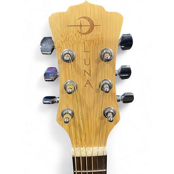 Used Luna WOODLAND BAMBOO DREADNAUGHT Natural Acoustic Guitar