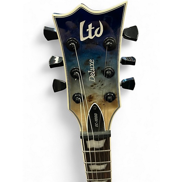Used ESP LTD EC1000 Deluxe Ocean Blue Burst Solid Body Electric Guitar