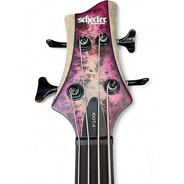 Used Schecter Guitar Research Riot 4 String Purple Electric Bass Guitar