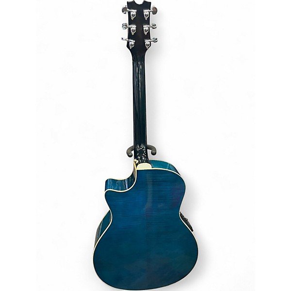 Used Dean Exotica FM Blue Ghost Flames Acoustic Electric Guitar