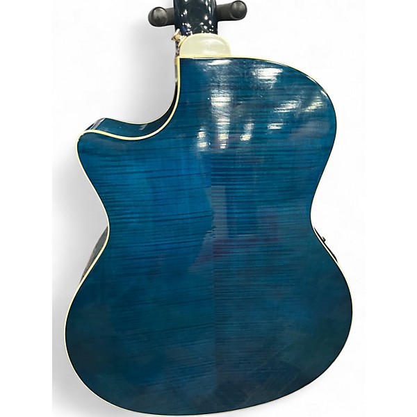Used Dean Exotica FM Blue Ghost Flames Acoustic Electric Guitar