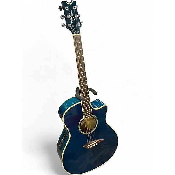 Used Dean Exotica FM Blue Ghost Flames Acoustic Electric Guitar
