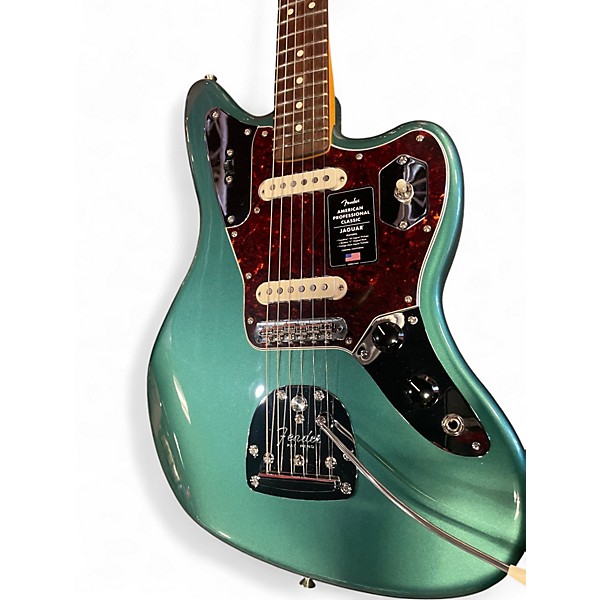 Used Fender American Professional Jaguar Sherwood Green Metallic Solid Body Electric Guitar