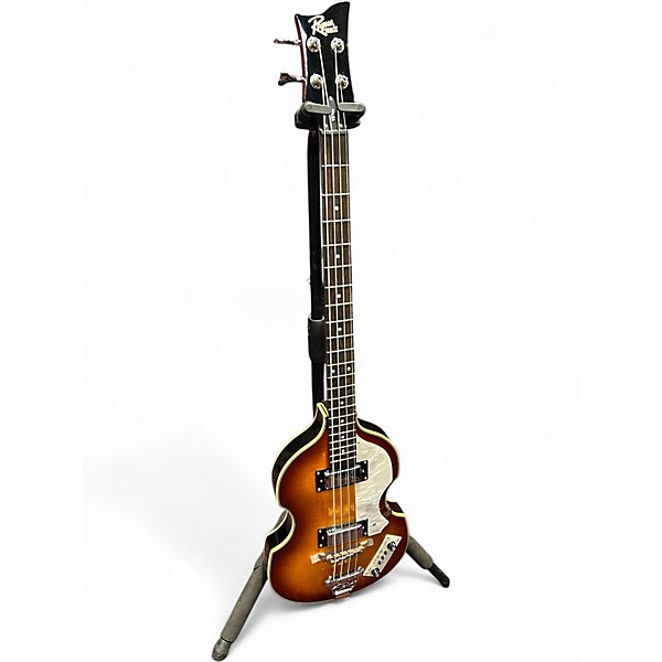 Used Rouge VB-100 2 Tone Sunburst Electric Bass Guitar