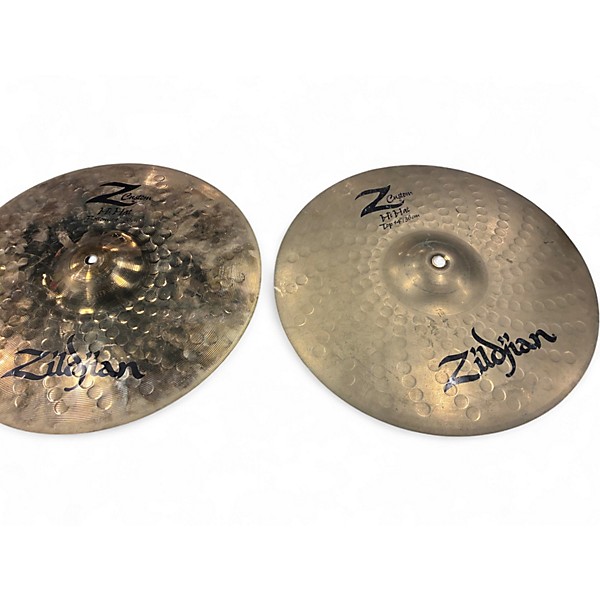 Used Zildjian 14in z custom hi hat pair Cymbal