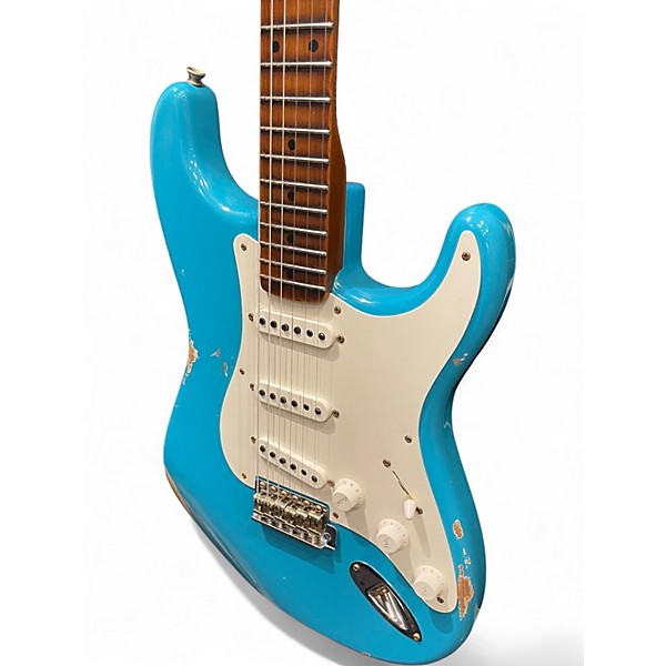 Used Fender Custom Shop Limited Edition 50's Dualmag II Stratocaster Relic Turquoise Solid Body Electric Guitar