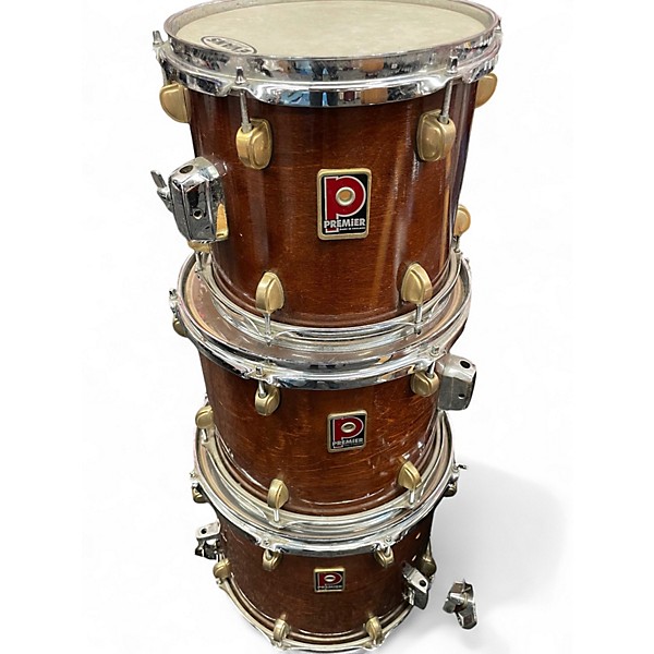 Used Premier 4 Piece 4 Piece XPK 75TH Anniversary 1997 walnut gloss Drum Kit Walnut Drum Kit