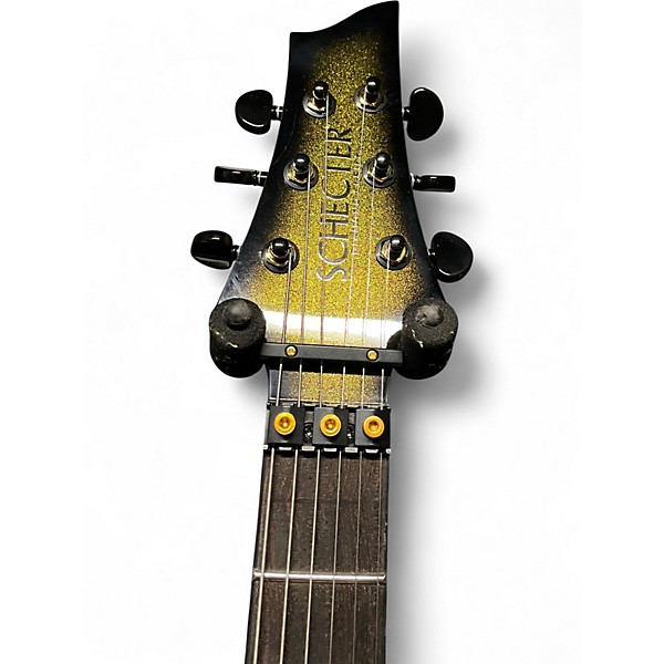 Used Schecter Guitar Research C1 FR 50th Anniversary Gold Solid Body Electric Guitar