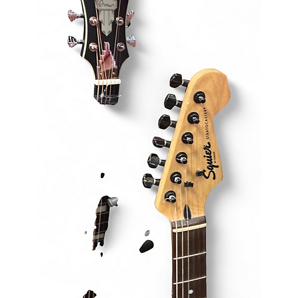 Used Squier SONIC STRAT Black Solid Body Electric Guitar