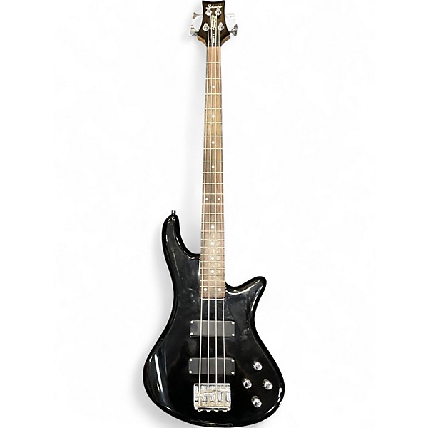 Used Schecter Guitar Research Stiletto Deluxe 4 String Black Electric Bass Guitar