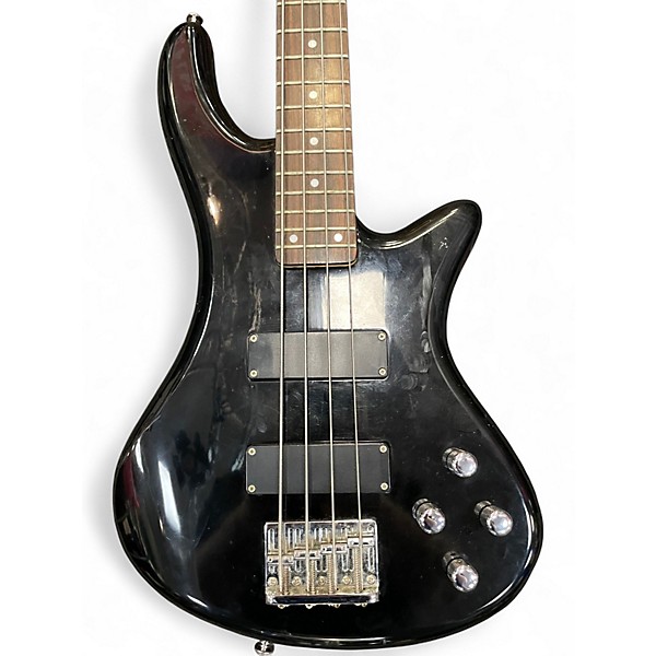 Used Schecter Guitar Research Stiletto Deluxe 4 String Black Electric Bass Guitar