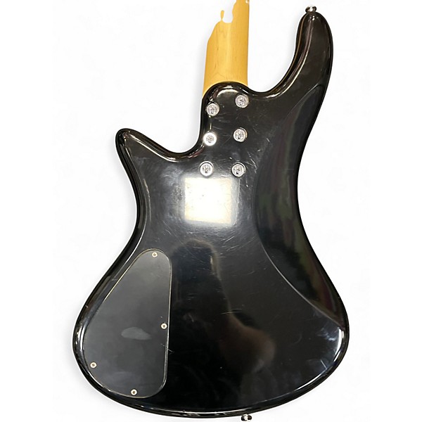Used Schecter Guitar Research Stiletto Deluxe 4 String Black Electric Bass Guitar