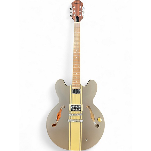 Used Epiphone Tom DeLonge Brown Stripe Royal Olive Hollow Body Electric Guitar