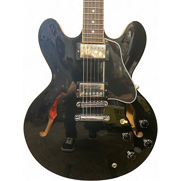 Used Gibson ES335 Dot Reissue Black Hollow Body Electric Guitar