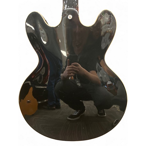 Used Gibson ES335 Dot Reissue Black Hollow Body Electric Guitar