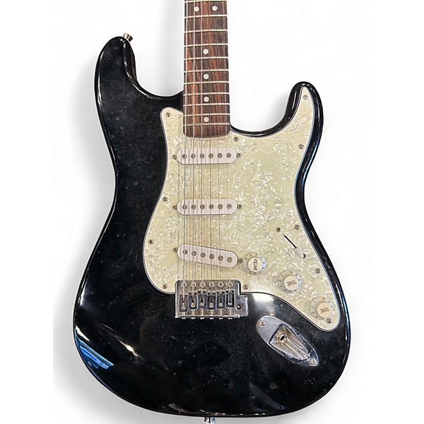 Used Squier Strat Black Solid Body Electric Guitar