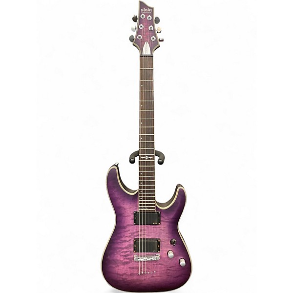 Used Schecter Guitar Research C1 Platinum Trans Purple Solid Body Electric Guitar