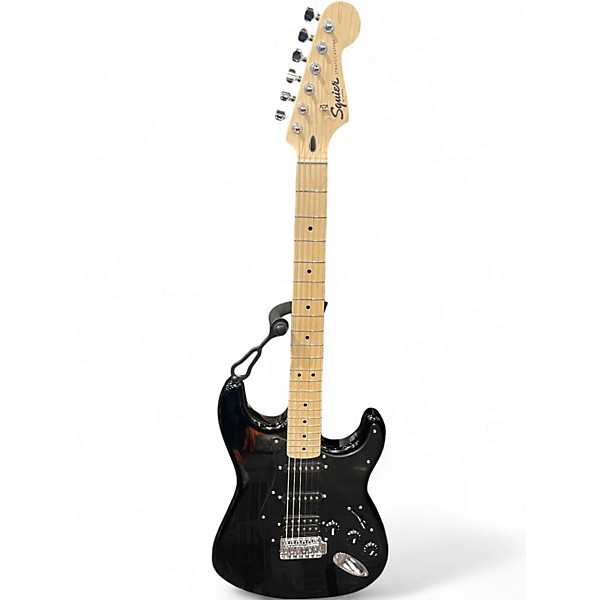 Used Squier Sonic Stratocaster HSS Black Solid Body Electric Guitar