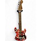Used EVH Striped Series Frankie Red with Black and White Stripes Solid Body Electric Guitar thumbnail