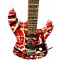 Used EVH Striped Series Frankie Red with Black and White Stripes Solid Body Electric Guitar