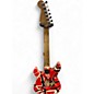 Used EVH Striped Series Frankie Red with Black and White Stripes Solid Body Electric Guitar