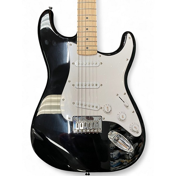 Used 2023 Squier Sonic Stratocaster Black Solid Body Electric Guitar