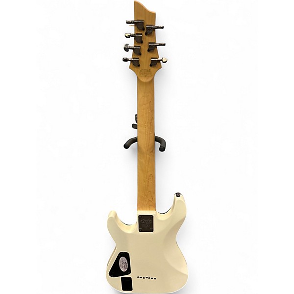 Used Schecter Guitar Research Demon 7 String White Solid Body Electric Guitar