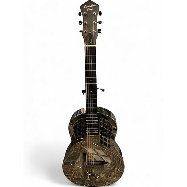 Used Recording King RM-991 nickel tricone resonator Silver Acoustic Guitar