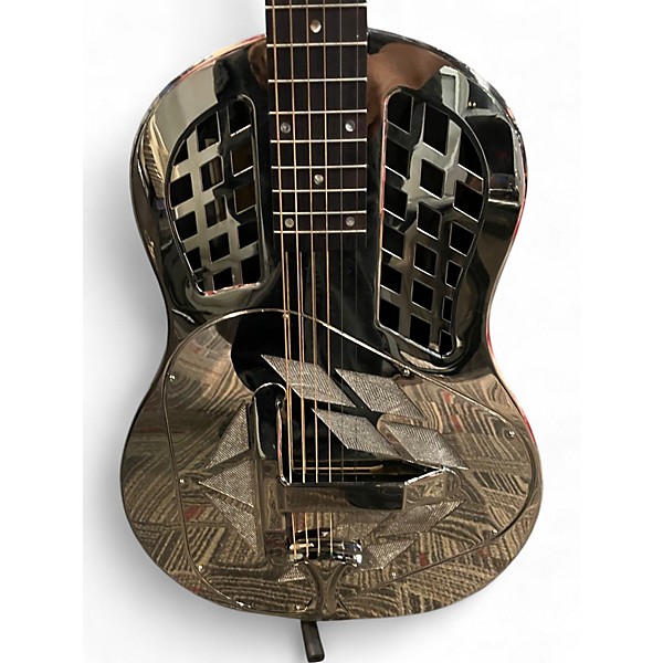 Used Recording King RM-991 nickel tricone resonator Silver Acoustic Guitar
