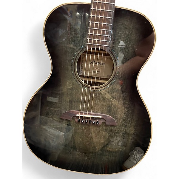 Used Alvarez AF70 Folk Blue Acoustic Electric Guitar