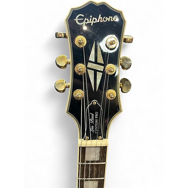 Used Epiphone Les Paul Custom Pro Ebony Solid Body Electric Guitar