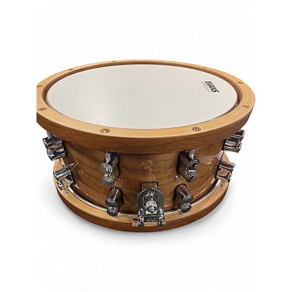Used PDP by DW 7.5X14 limited edition dark stain walnut hoops Natural Drum