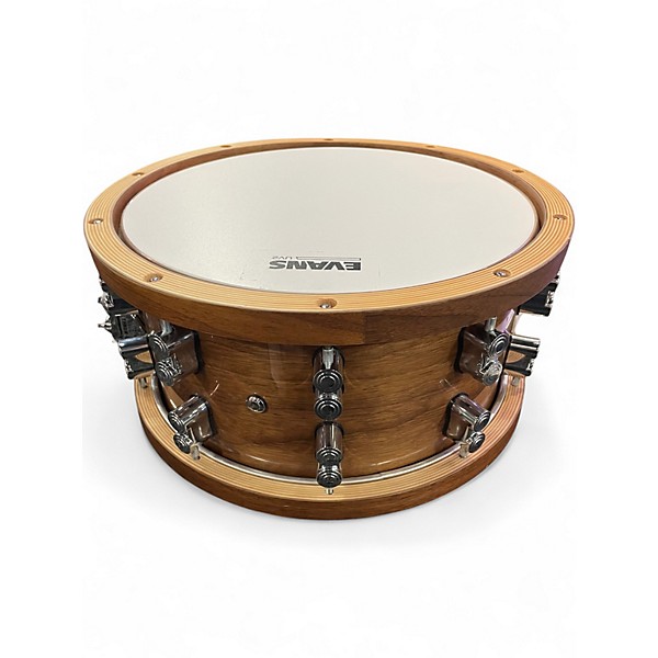 Used PDP by DW 7.5X14 limited edition dark stain walnut hoops Natural Drum