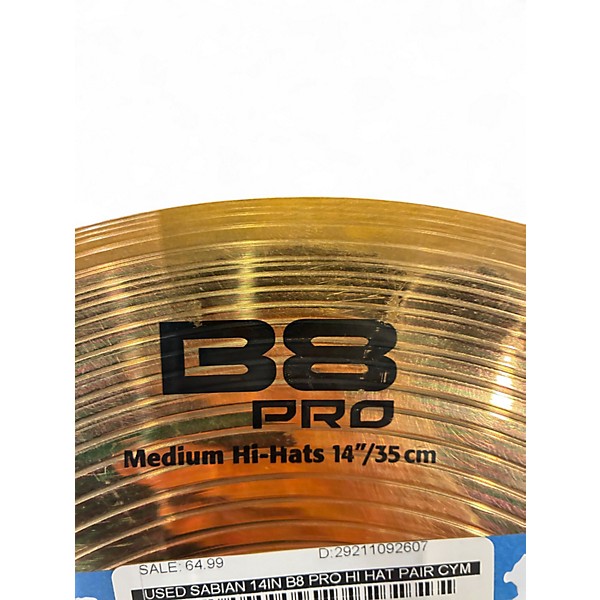 Used SABIAN 14in B8 Pro Hi Hat Pair Cymbal