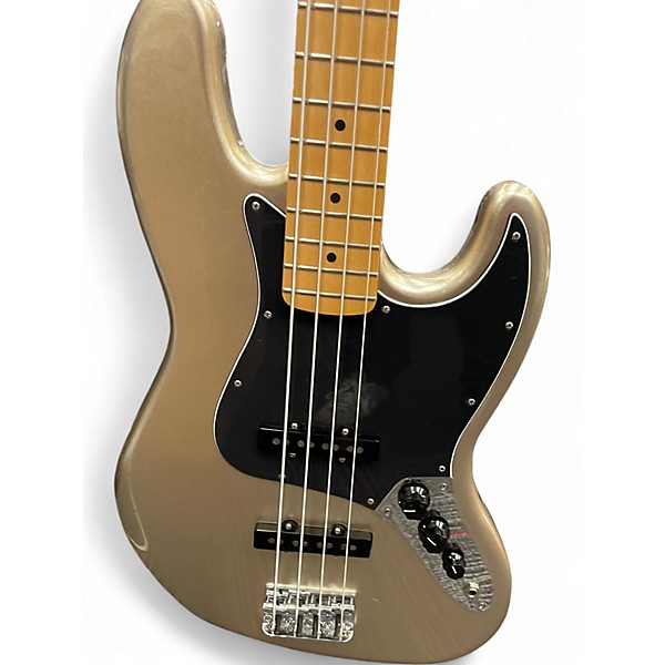 Used Fender 75th Anniversary Commemorative American Jazz Bass Gold Electric Bass Guitar