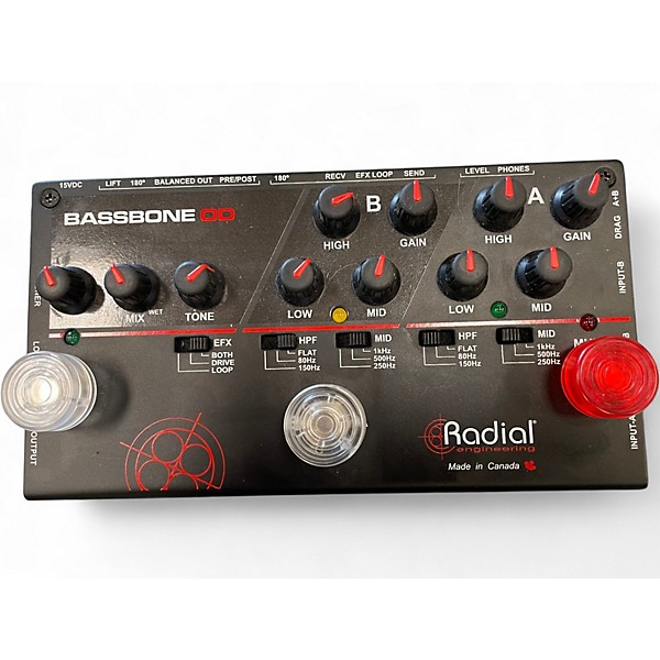 Used Radial Engineering Bassbone OD Bass Effect Pedal